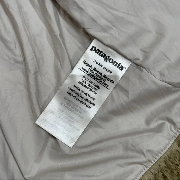 Patagonia Los Gatos Fleece Vest Teddy Sherpa Neutral Tan Full Zip Womens Medium - Picture 11 of 11